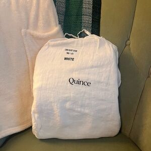 Quince White Linen Duvet Cover